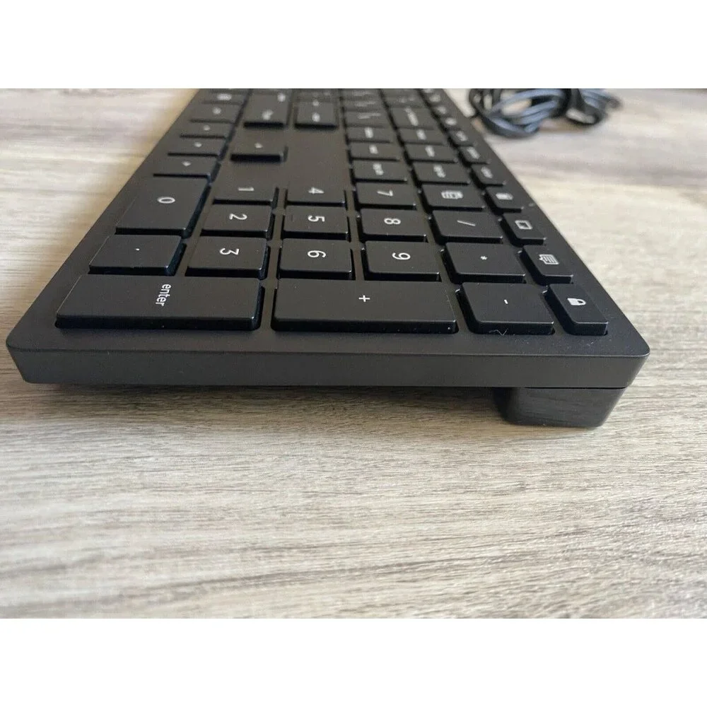 HP Desktop TPC-C003K Slim Wired QWERTY Keyboard - Black - Tested